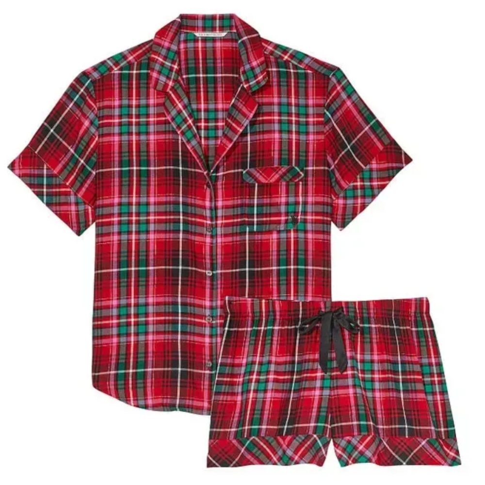 VICTORIA'S SECRET Short PJ SET Top&bottom. Size XL. NWT  Cotton Modal Flannel